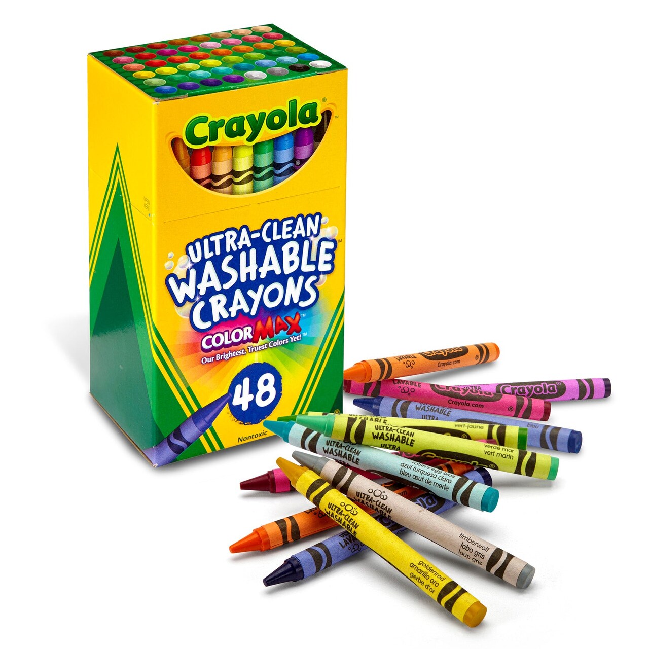 Ultra-Clean Washable Crayons, Regular Size, Pack of 48